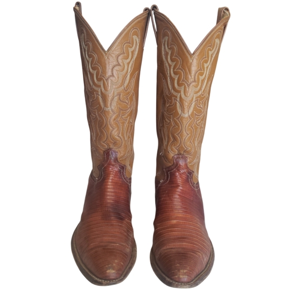 Justin Boots L 4520 Classic cowboy boots in tan and brown Women's Size 6.5 B. - Picture 2 of 14
